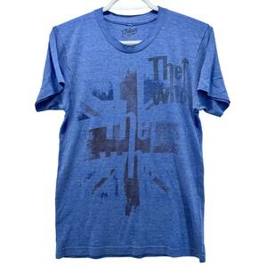 The Who Union Jack Graphic T-Shirt Philcos Band Tee Music Blue Mens S